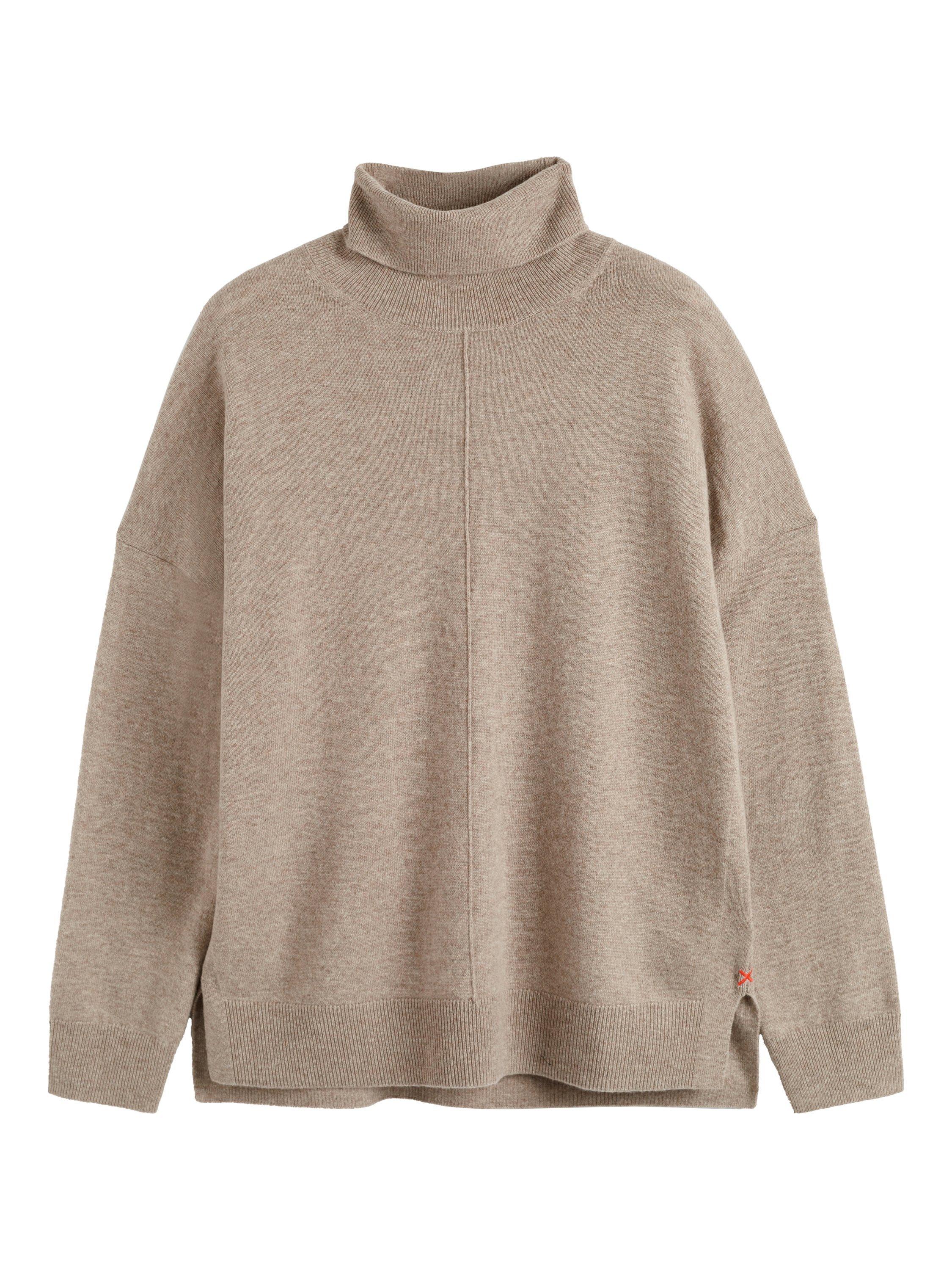 Product image 4 of 4, which shows Chinti & Parker Wool-Cashmere Relaxed Rollneck Sweater, Warm Oatmeal, XS