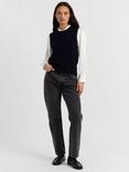 Chinti & Parker Round Neck Wool Rich Tank Top, Navy