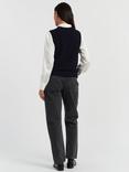 Chinti & Parker Round Neck Wool Rich Tank Top, Navy