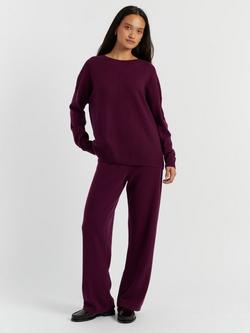 Chinti & Parker Basics Cashmere Slouchy Jumper, Mulberry