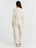 Chinti & Parker Crew Neck Wool Rich Cardigan, Cream