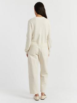 Chinti & Parker Crew Neck Wool Rich Cardigan - view 2, Cream