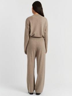 Chinti & Parker Cashmere Rich Wide Leg Joggers, Warm Oatmeal - view 2, Warm Oatmeal