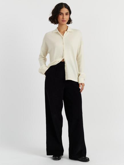 Chinti & Parker Collared Cashmere Rich Shirt, Cream