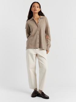 Chinti & Parker Collared Cashmere Rich Shirt, Warm Oatmeal