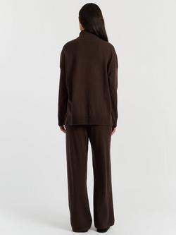 Chinti & Parker Relaxed Roll Neck Cashmere Jumper - view 2, Chocolate