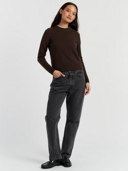 Chinti & Parker Cropped Wool & Cashmere Blend Sweater, Chocolate, Chocolate