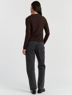 Chinti & Parker Cropped Wool & Cashmere Blend Sweater, Chocolate - view 2, Chocolate