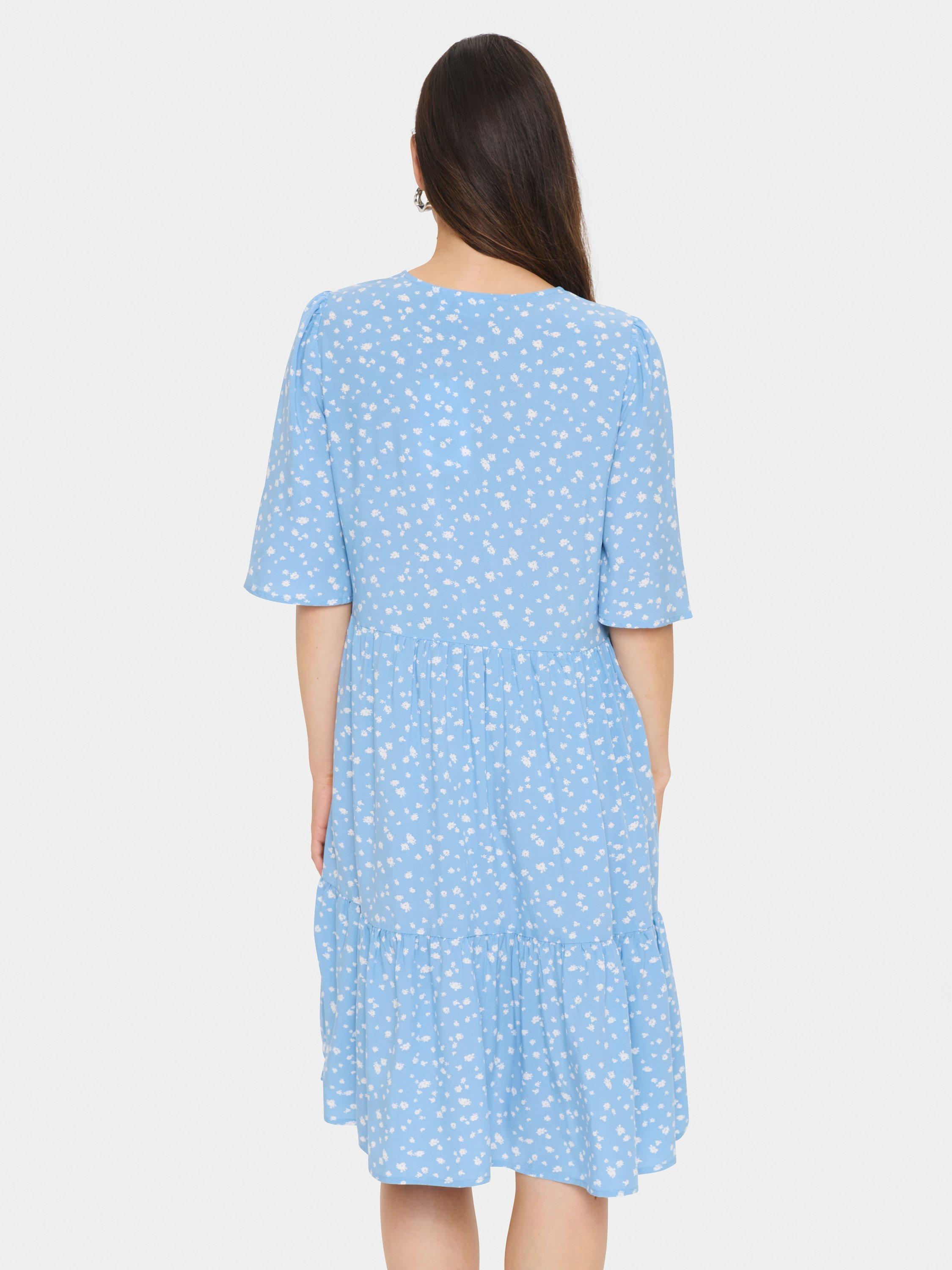 Product image 2 of 6, which shows Saint Tropez Eda Floral Tiered Dress, Blue/Multi, S