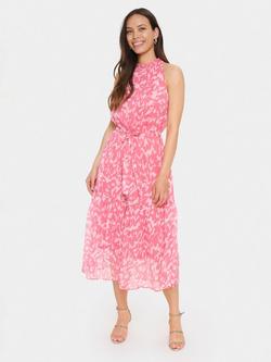 Saint Tropez Elfa Abstract Sleeveless Midi Dress, Pink/Multi, Pink/Multi