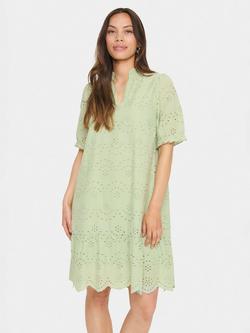 Saint Tropez Geleksa Cutwork Mini Dress, Mid Green, Mid Green