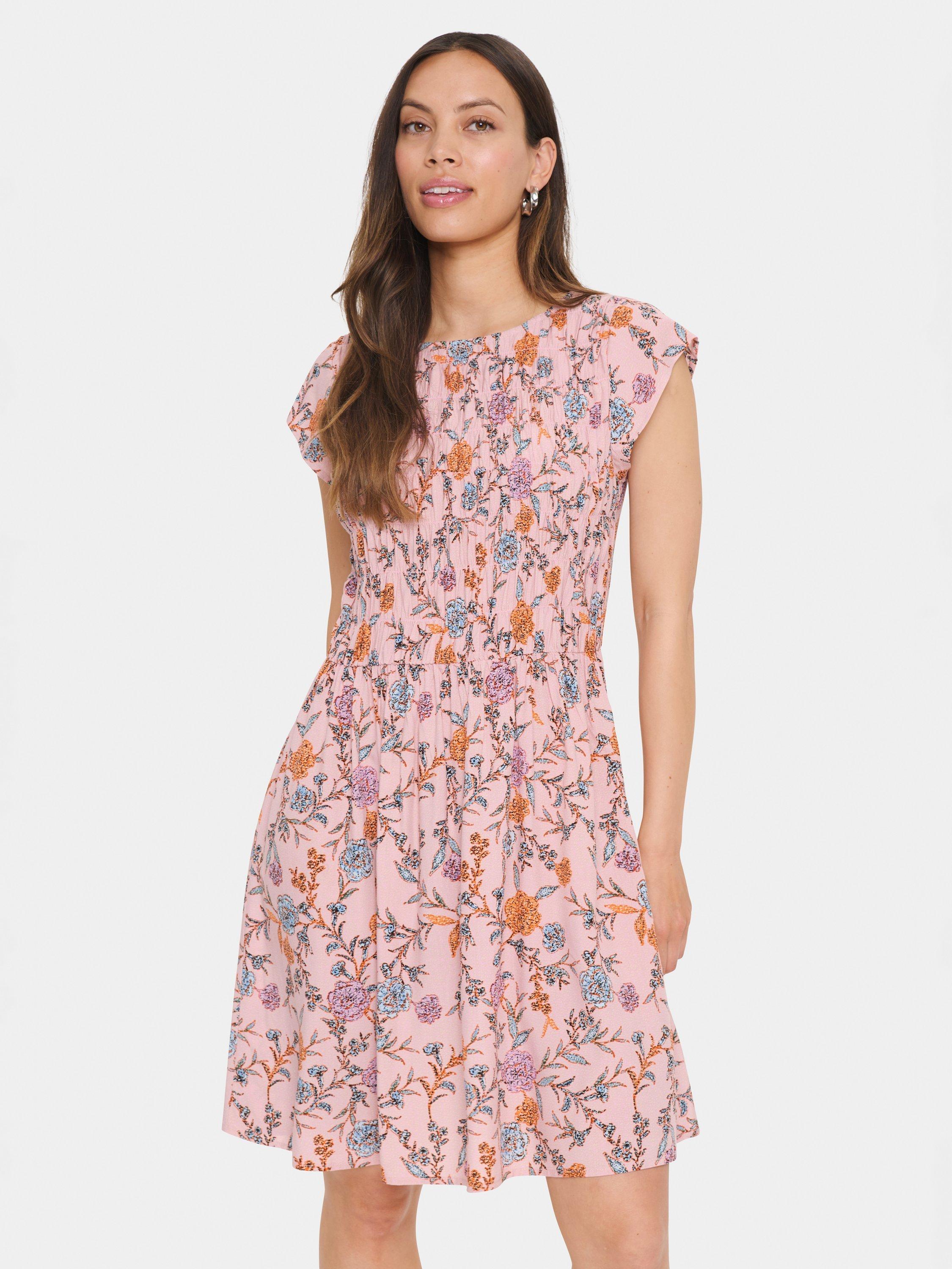 Product image 1 of 9, which shows Saint Tropez Gisla Floral Mini Dress, Pink/Multi, XXL