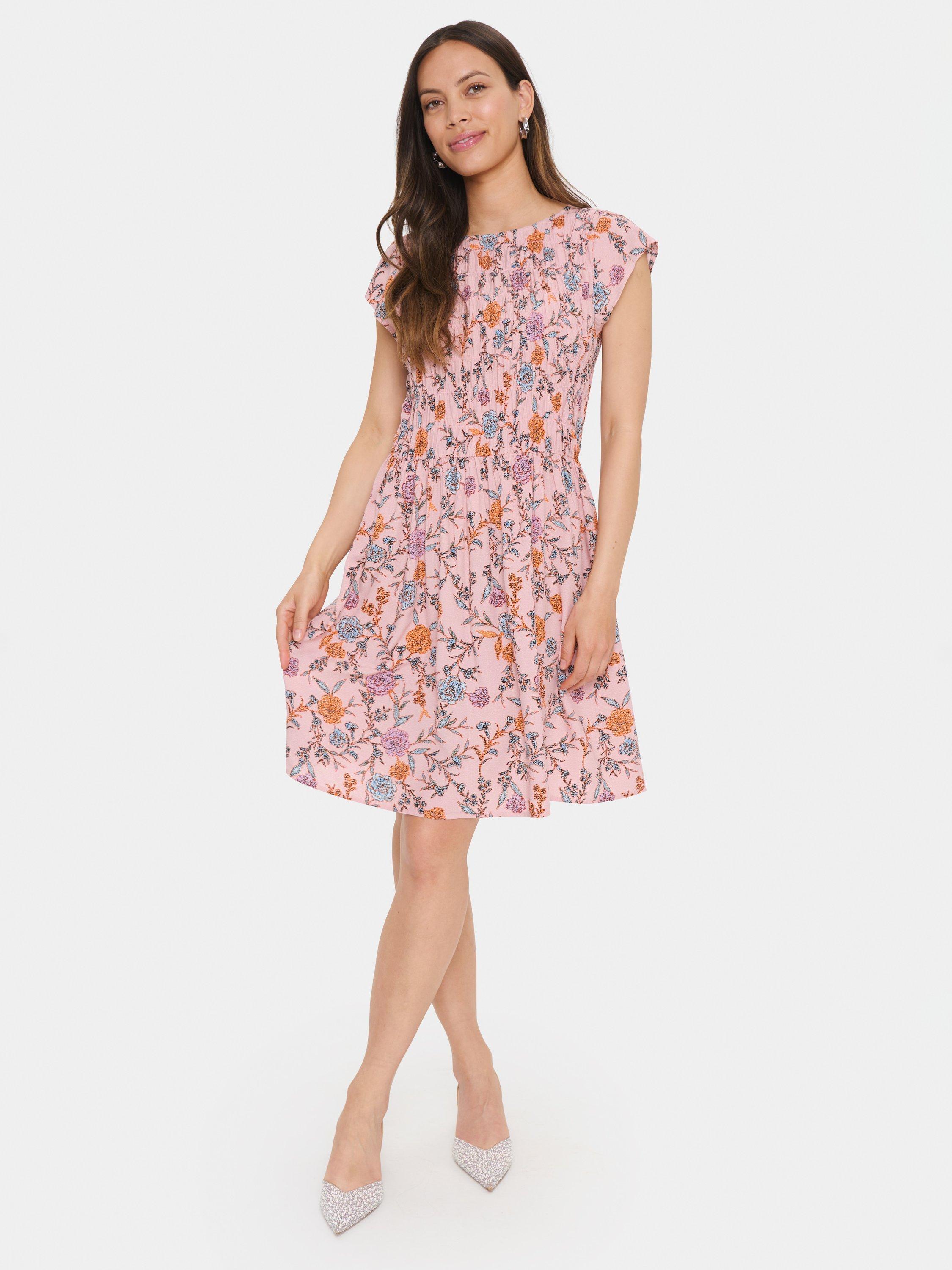 Product image 3 of 9, which shows Saint Tropez Gisla Floral Mini Dress, Pink/Multi, XXL
