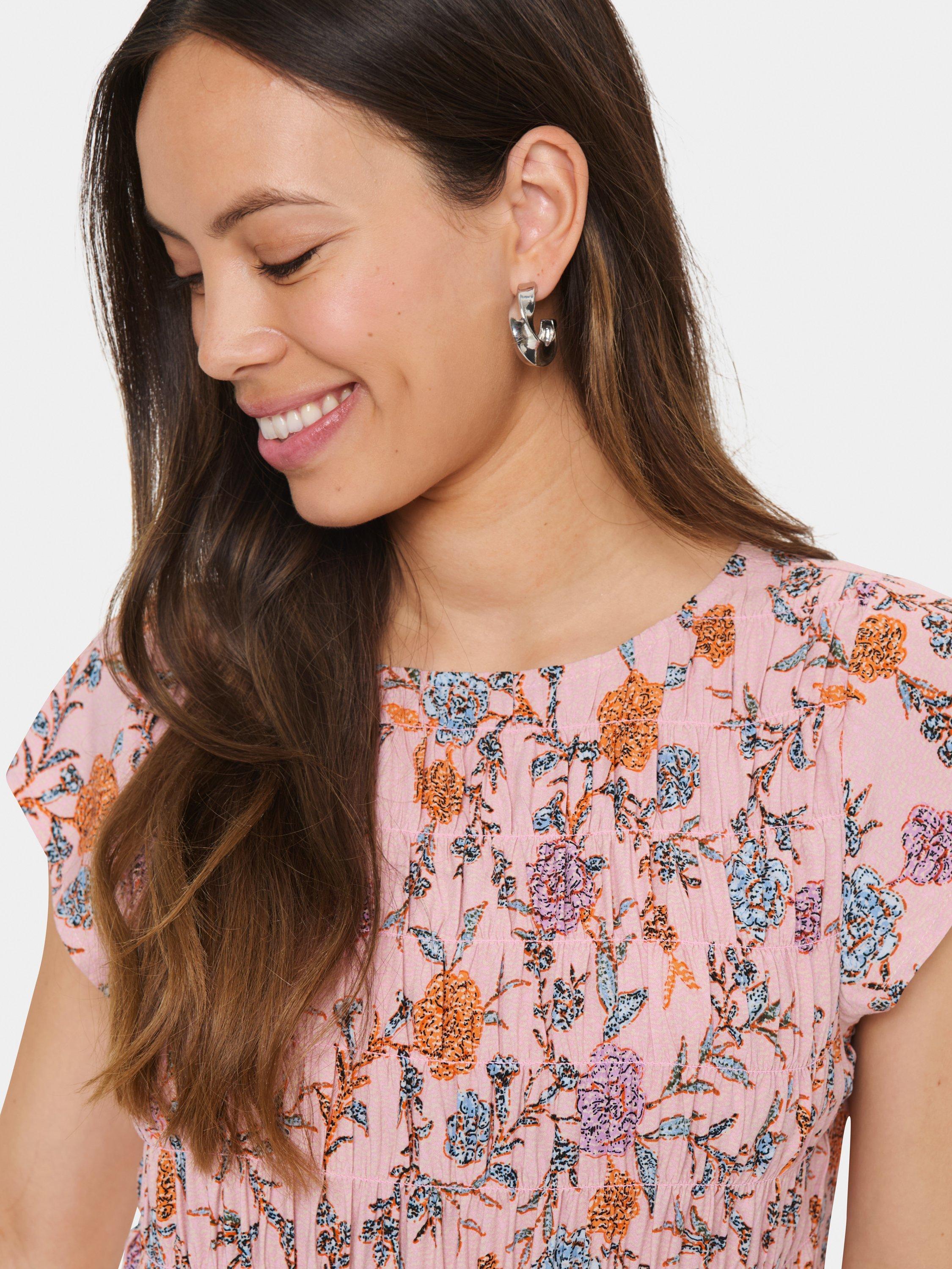 Product image 4 of 9, which shows Saint Tropez Gisla Floral Mini Dress, Pink/Multi, XXL
