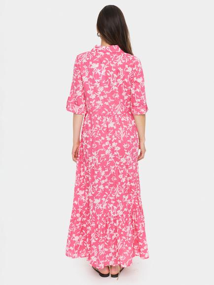 Saint Tropez Zus Floral Shirt Maxi Dress, Pink/Multi - view 2, Pink/Multi