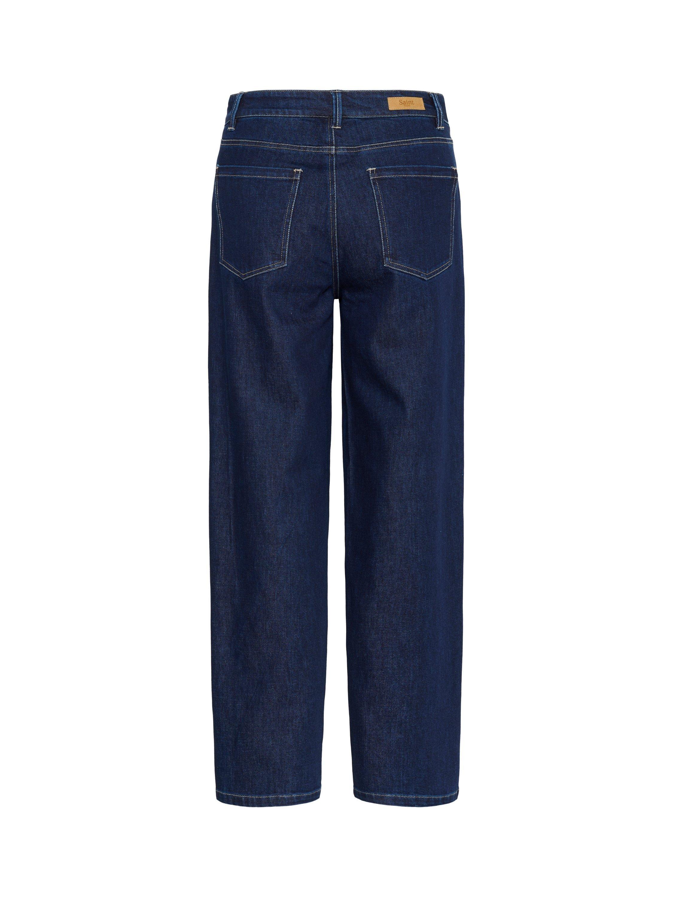 Product image 2 of 2, which shows Saint Tropez Loesa Straight Cut Jeans, Dark Blue, M