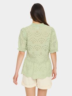 Saint Tropez Geleksa Cut Work Top, Mid Green - view 2, Mid Green