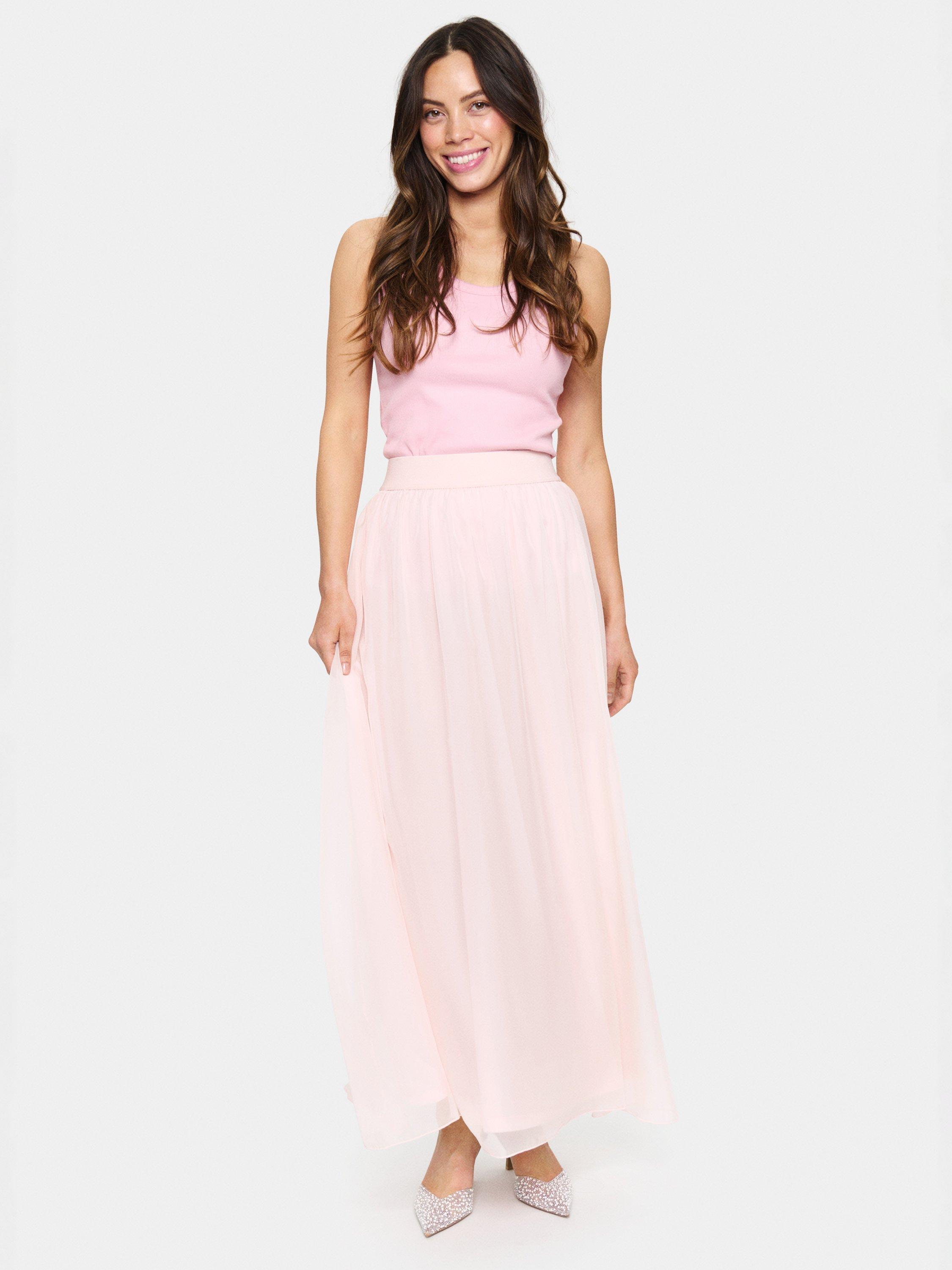 Product image 3 of 6, which shows Saint Tropez Coral Maxi Skirt, Mid Pink, XXL