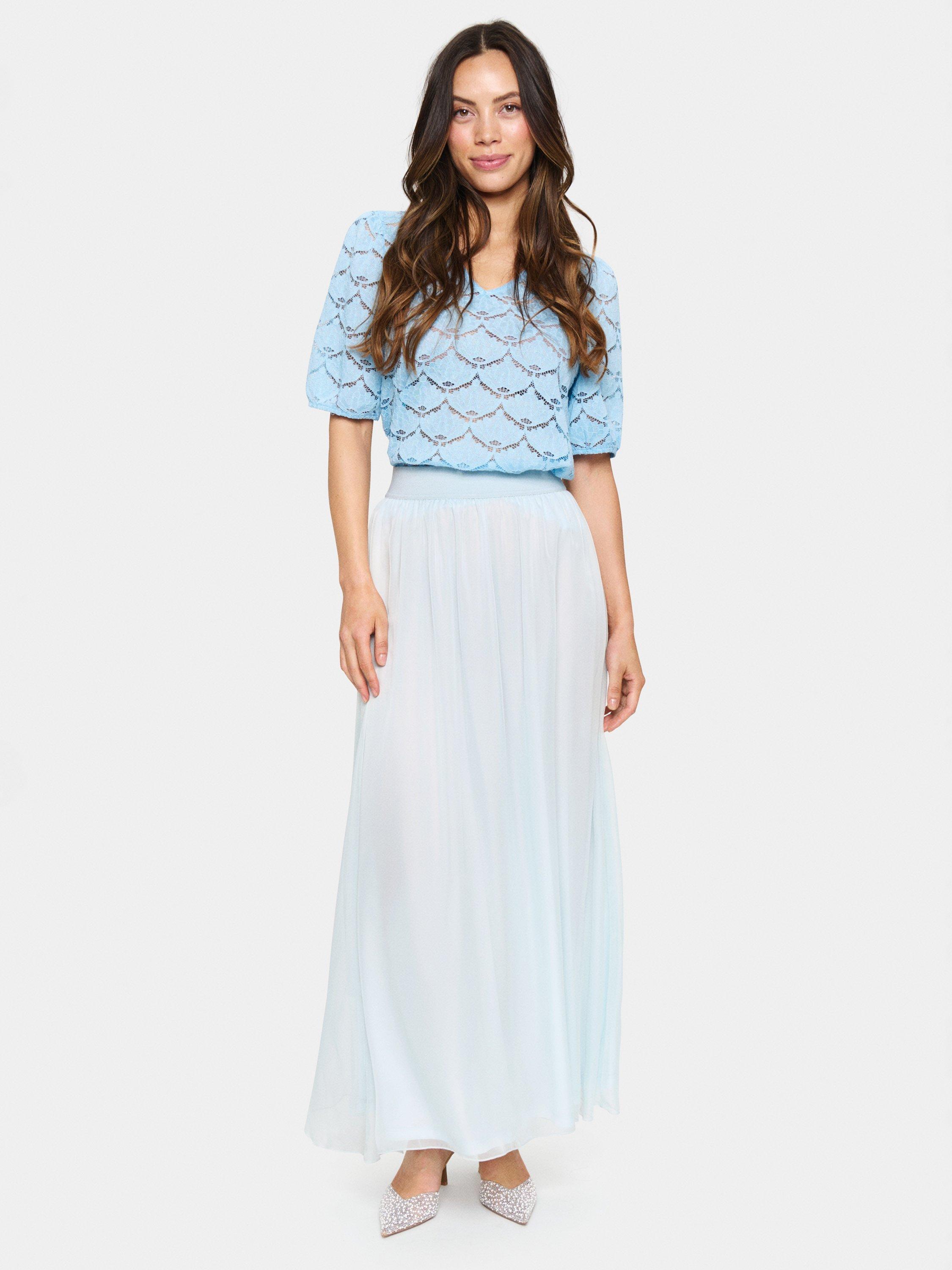 Product image 3 of 6, which shows Saint Tropez Coral Maxi Skirt, Mid Blue, XS