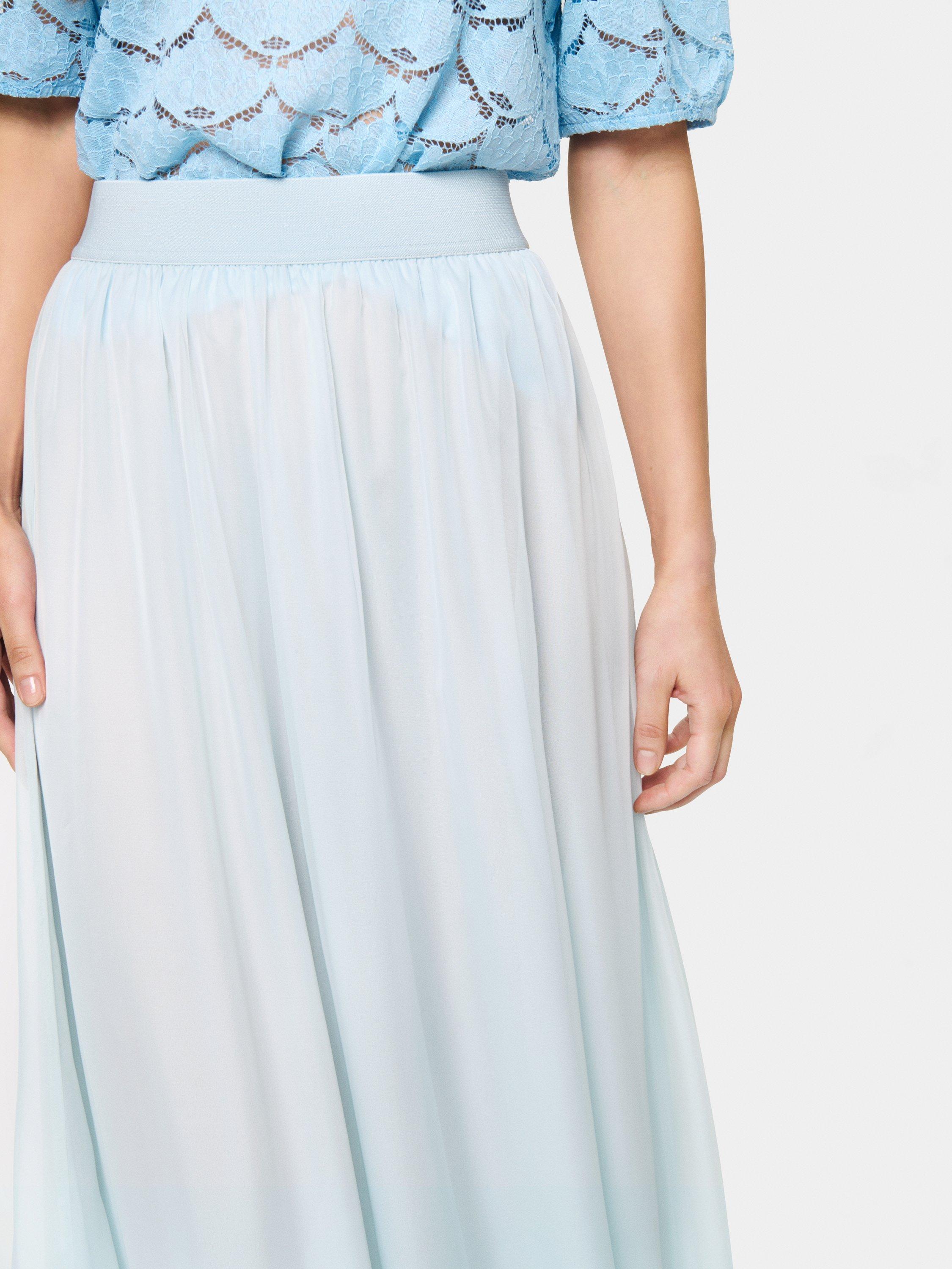 Product image 4 of 6, which shows Saint Tropez Coral Maxi Skirt, Mid Blue, XS