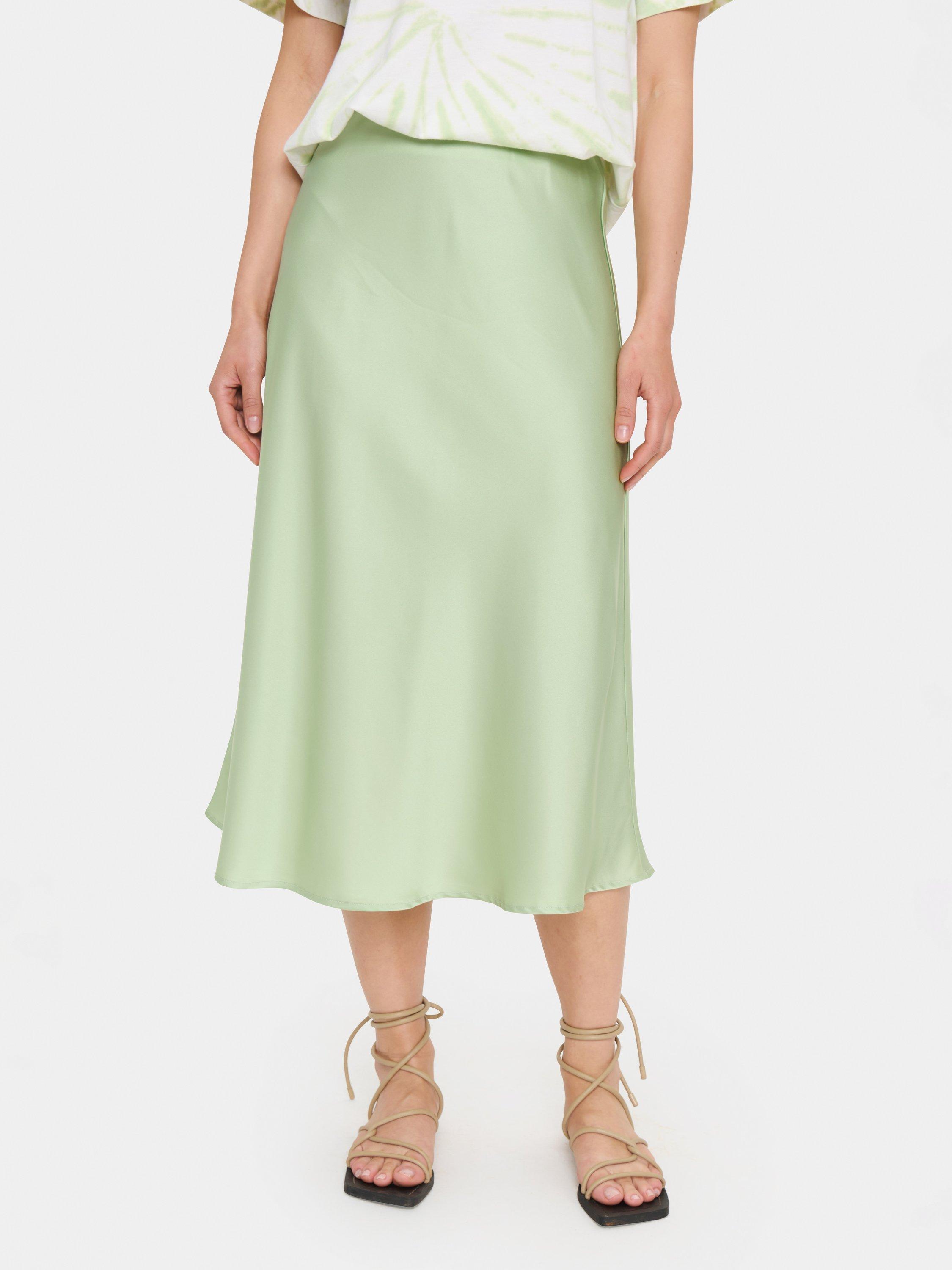 Product image 1 of 6, which shows Saint Tropez Lodisa A-Line Midi Skirt, Mid Green, XXL