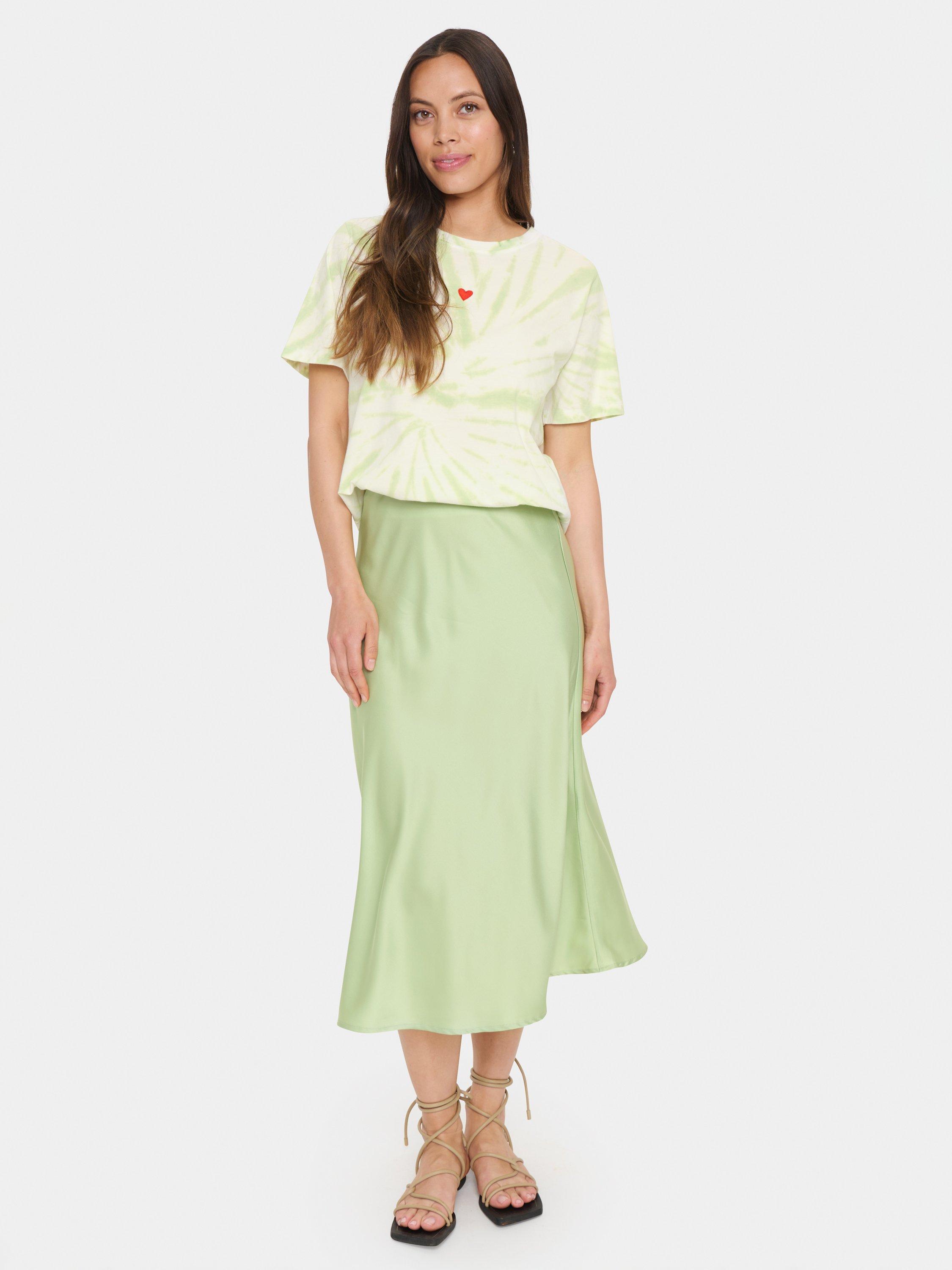 Product image 3 of 6, which shows Saint Tropez Lodisa A-Line Midi Skirt, Mid Green, XXL