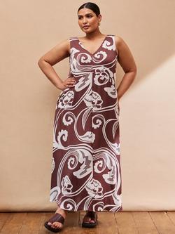 Live Unlimited Curve Paisley Maxi Dress, Brown, Brown