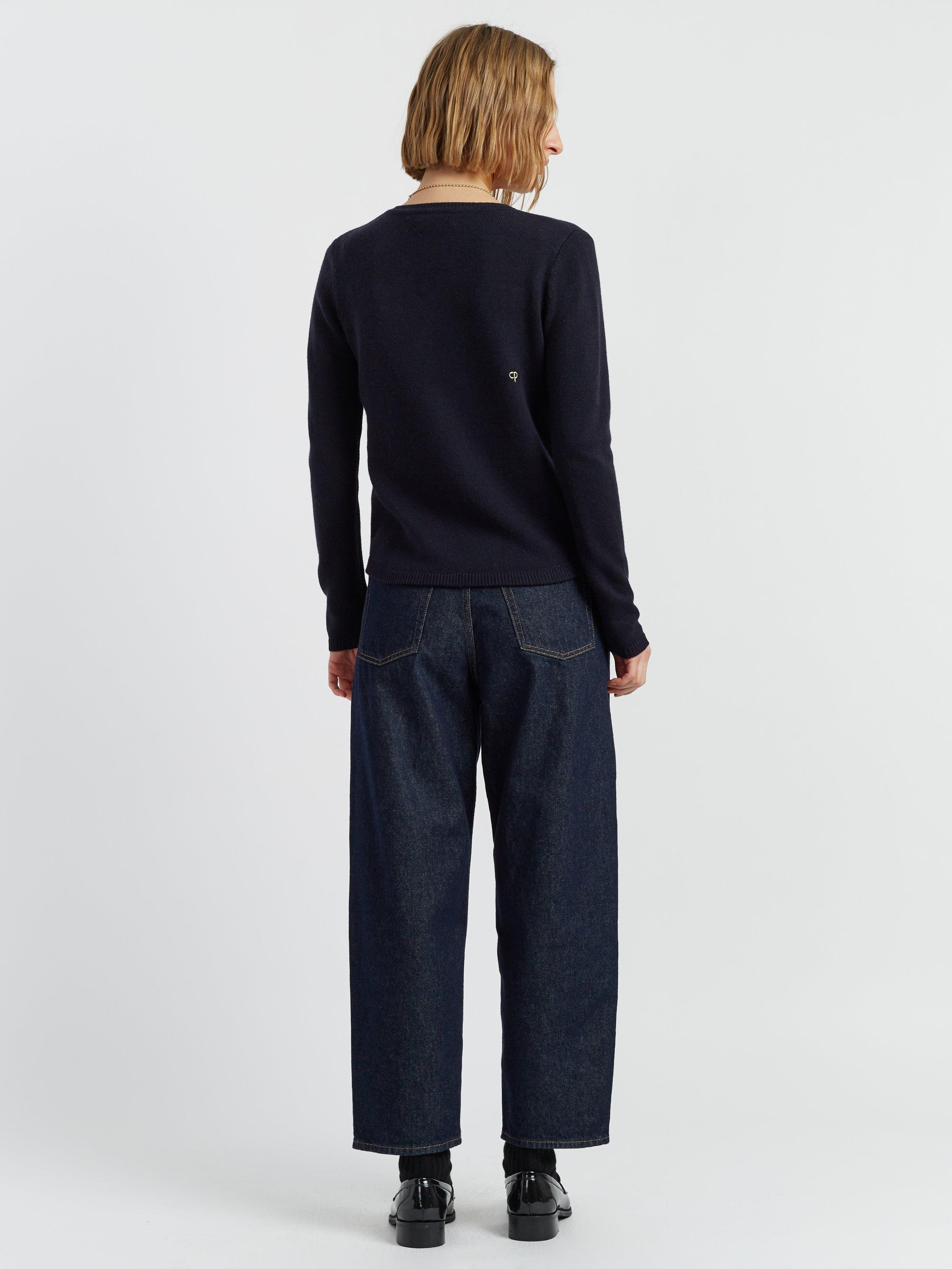 Product image 2 of 4, which shows Chinti & Parker One Pocket Wool & Cashmere Blend Sweater, Navy, XS