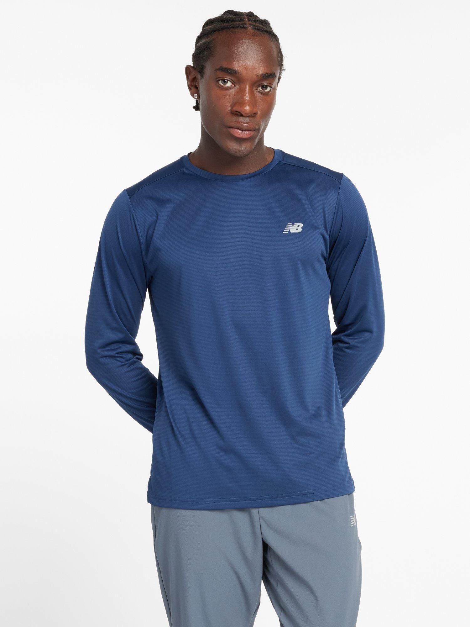 Product image 1 of 6, which shows New Balance Men's Essentials Long Sleeve Top, Navy, L