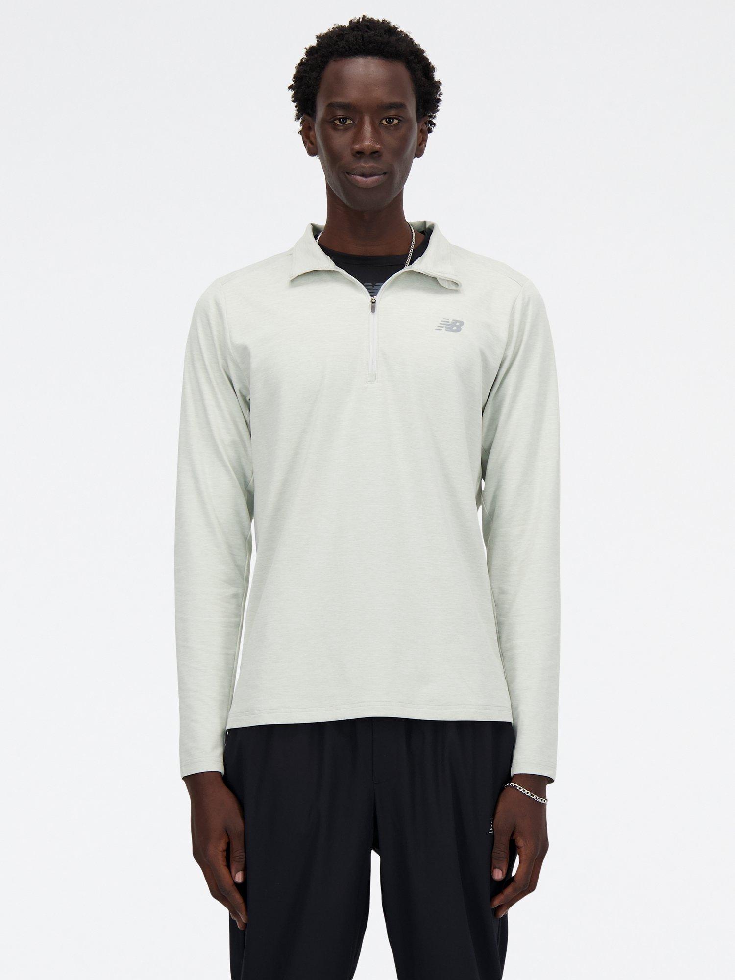New Balance Men's Space Dye 1/4 Zip Pullover, Athletic Grey