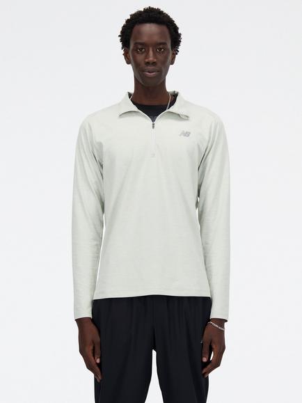 New Balance Men's Space Dye 1/4 Zip Pullover, Athletic Grey, Athletic Grey