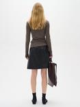 InWear Wook Pure Leather Mini Skirt, Black
