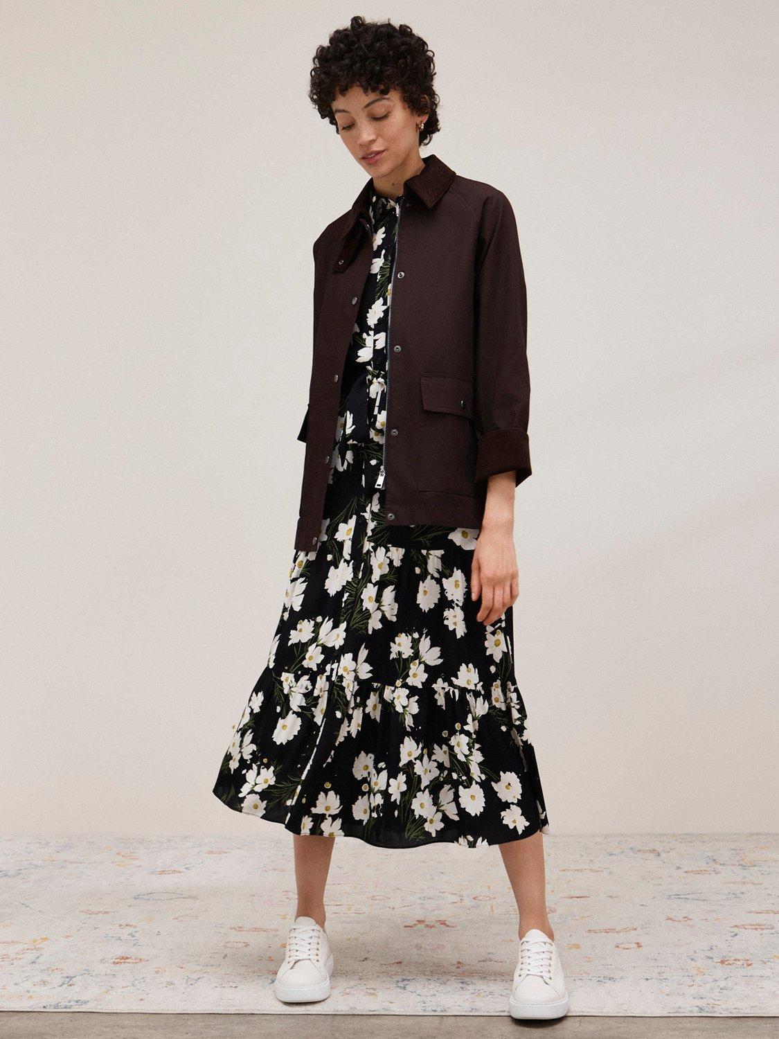 Product image 1 of 6, which shows Hobbs Gabby Utility Jacket, Chocolate, 8