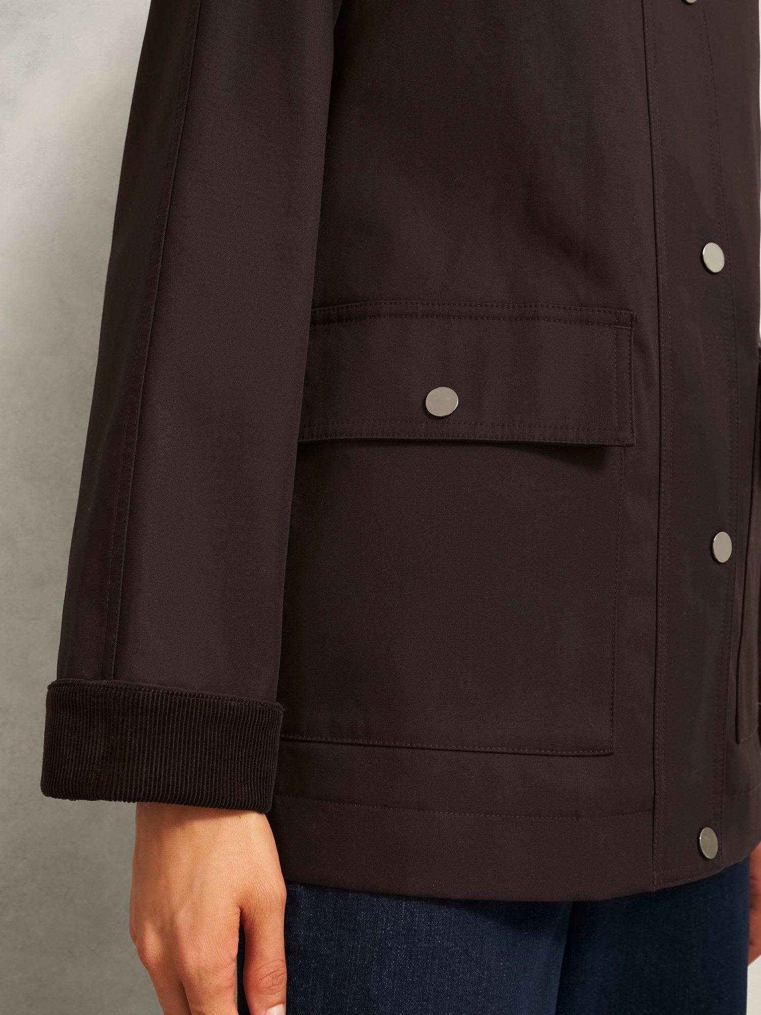 Product image 5 of 6, which shows Hobbs Gabby Utility Jacket, Chocolate, 8