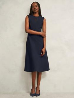 Hobbs Katelena Pinstripe Dress, Navy/Ivory, Navy/Ivory