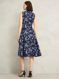 Hobbs Petite Ria Floral Dress, Midnight/Multi - view 2, Midnight/Multi