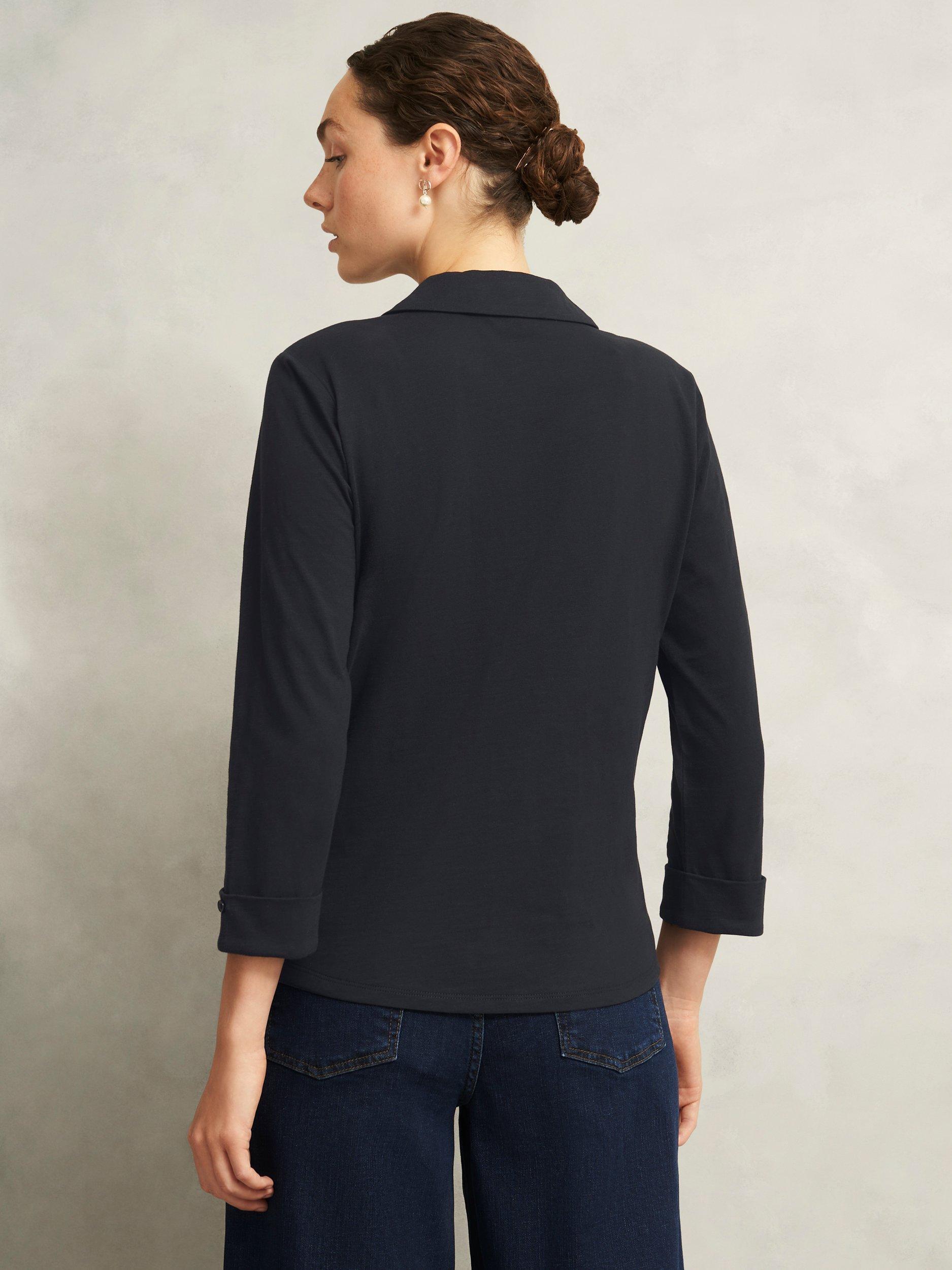Product image 2 of 6, which shows Hobbs Zariah Slub Shirt, Hobbs Navy, XS