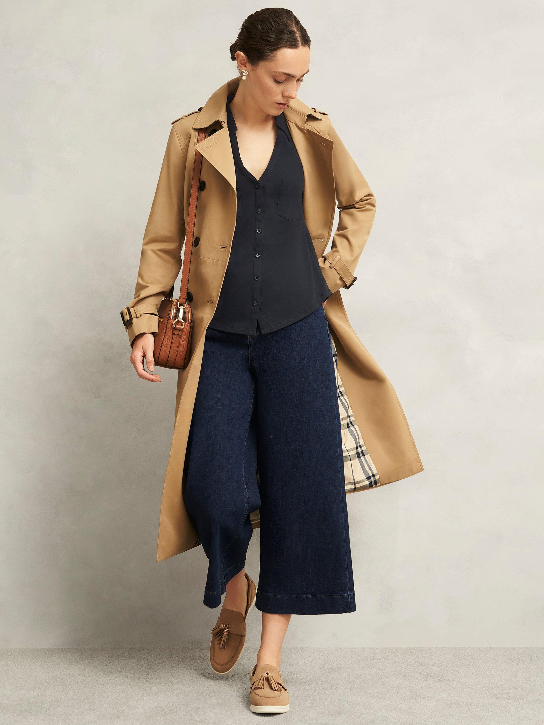 Product image 6 of 6, which shows Hobbs Zariah Slub Shirt, Hobbs Navy, XS