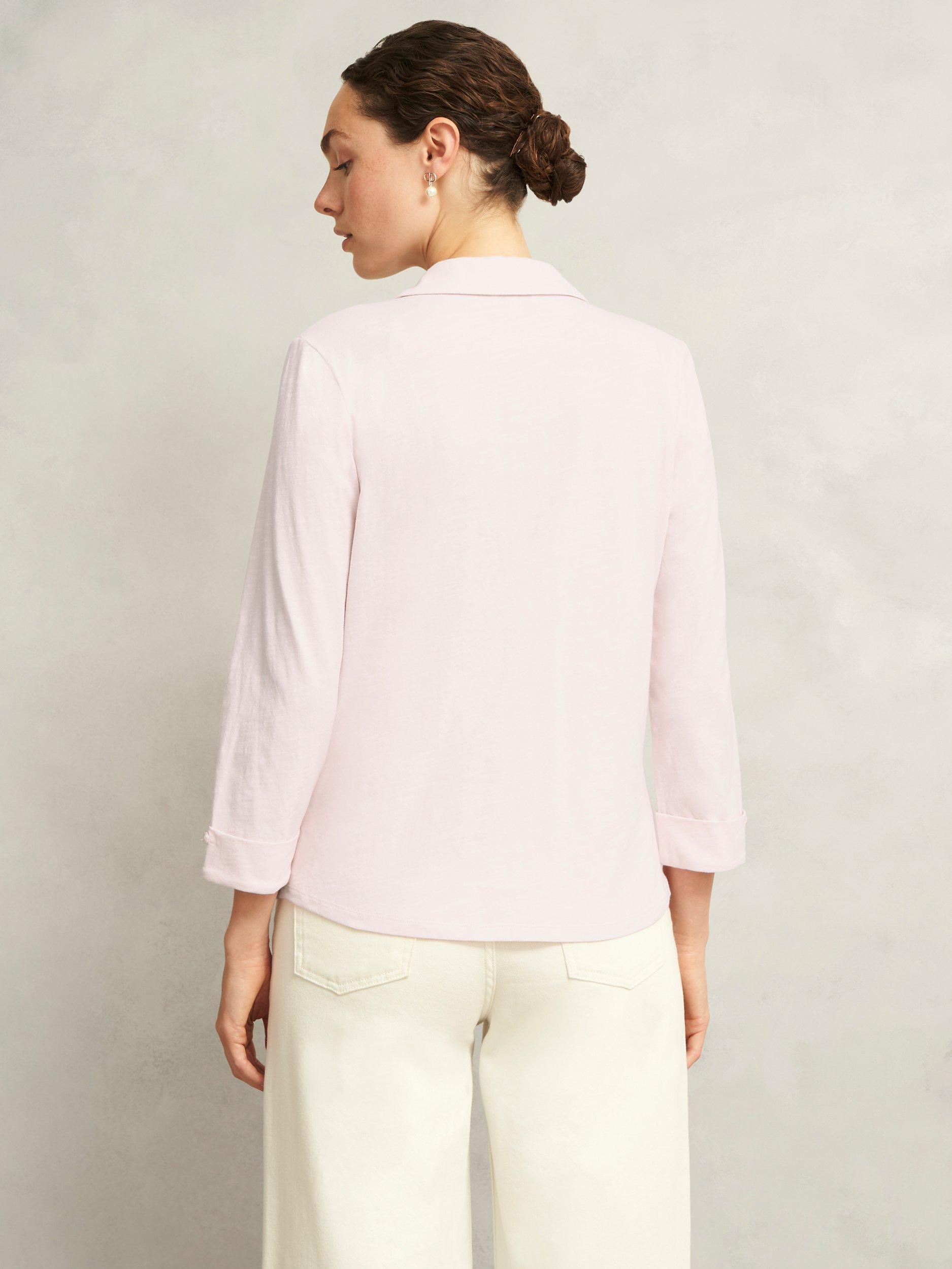 Product image 2 of 6, which shows Hobbs Zariah Slub Shirt, Pale Pink, XS