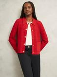 Hobbs Tessa Knitted Jacket, Petunia Red