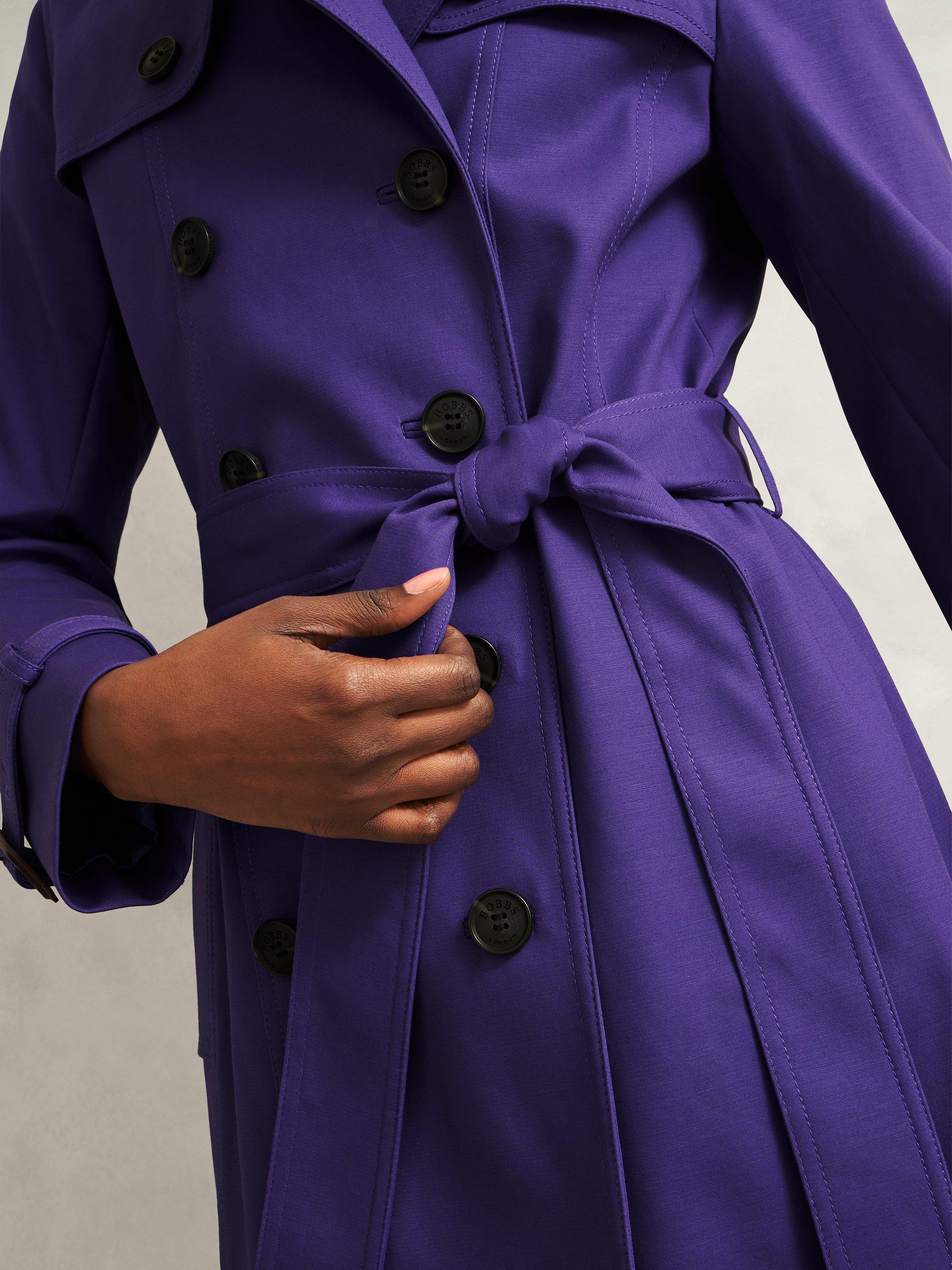 Product image 3 of 6, which shows Hobbs Skylar Trench Coat, Future Purple, 6