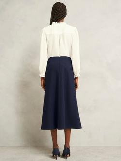 Hobbs Laura Pinstripe Skirt, Navy/Ivory - view 2, Navy/Ivory