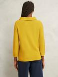 Hobbs Camilla Cable Knit Sleeve Jumper, Gold Chartreuse