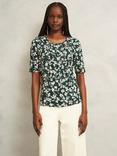 Hobbs Jacqueline Floral Top, Green/Ivory