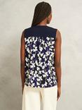 Hobbs Nadine Floral Top, Navy/Ivory