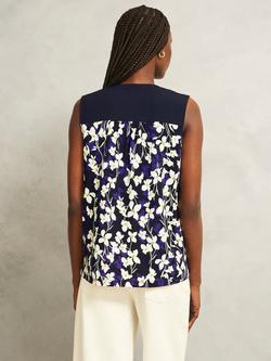 Hobbs Nadine Floral Top, Navy/Ivory - view 2, Navy/Ivory
