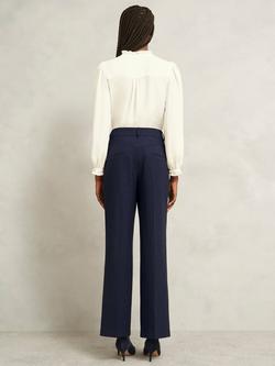 Hobbs Alisa Pinstripe Trousers, Navy/Ivory - view 2, Navy/Ivory