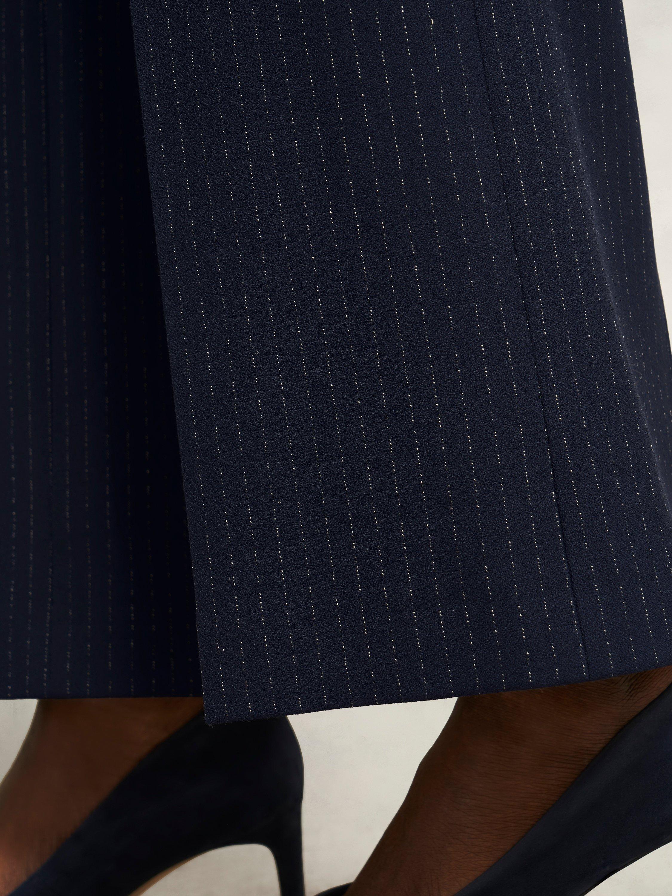 Product image 7 of 7, which shows Hobbs Alisa Pinstripe Trousers, Navy/Ivory, 12