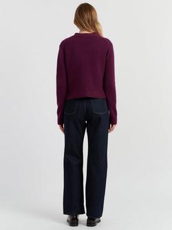 Chinti & Parker V-Neck Pure Cashmere Cardigan, Mulberry - view 2, Mulberry