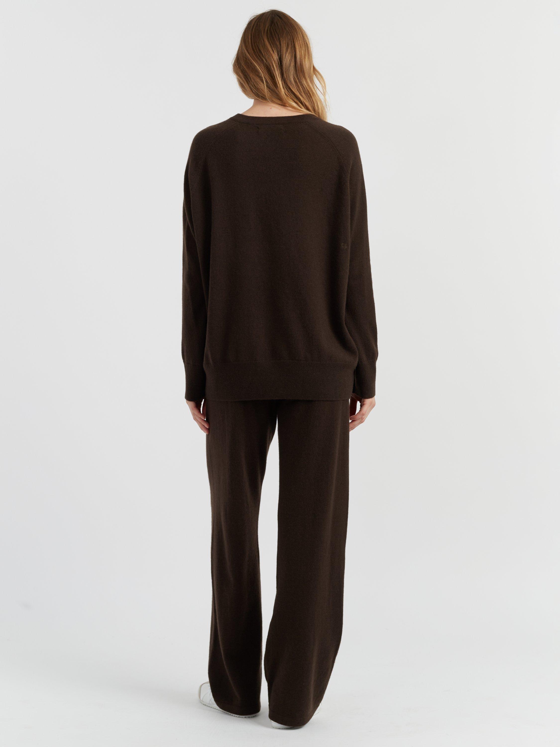 Product image 2 of 3, which shows Chinti & Parker Pure Cashmere Wide-Leg Pants, Chocolate, XS